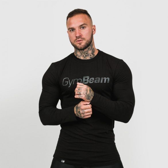 Long Sleeve Leisure Black póló - GymBeam