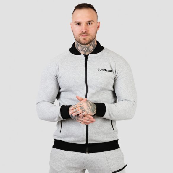 Classic Zipper Hoodie pulóver Grey - GymBeam