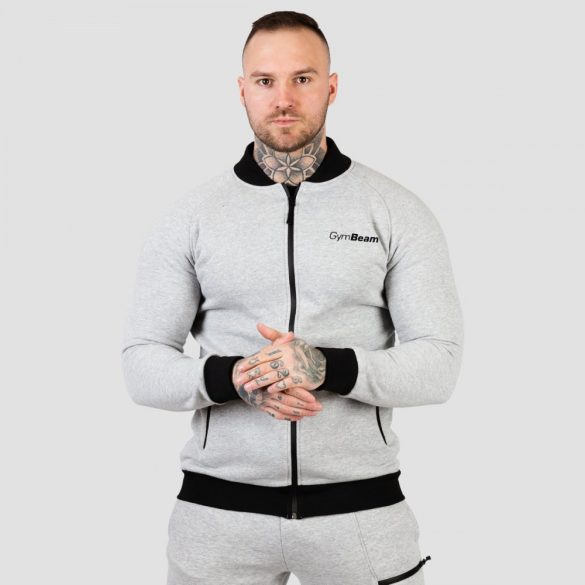 Classic Zipper Hoodie pulóver Grey - GymBeam