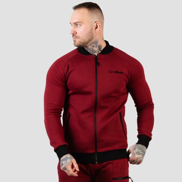 Classic Zipper Hoodie pulóver Burgundy - GymBeam