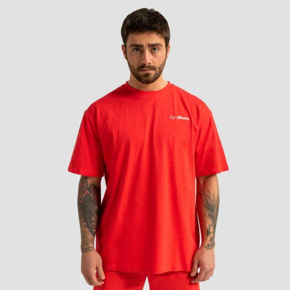 Limitless Oversized pÃ³lÃ³ Hot Red - GymBeam