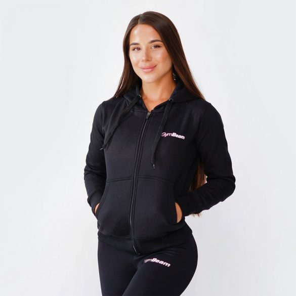 Zipper Hoodie Black női pulóver - GymBeam