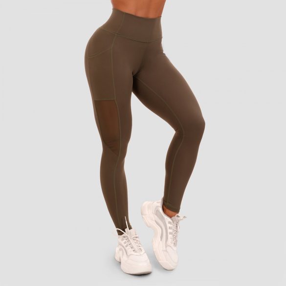 Mesh Panel leggings Olive - GymBeam