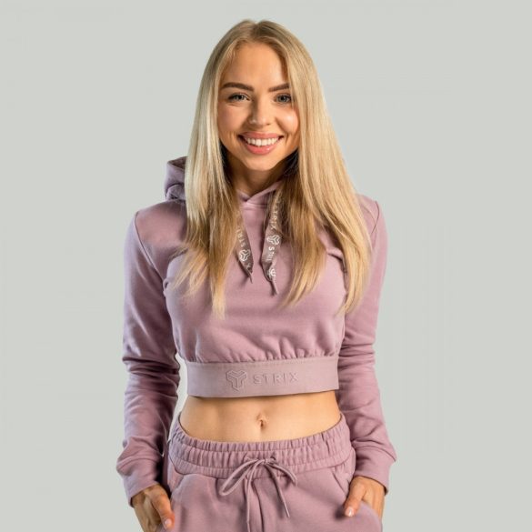 Essential Cropped Mauve női kapucnis pulóver - STRIX