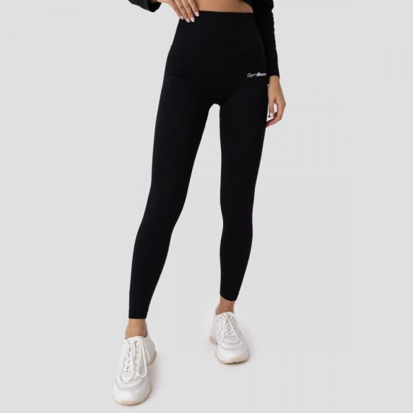 FLO Ribbed női leggings Black - GymBeam