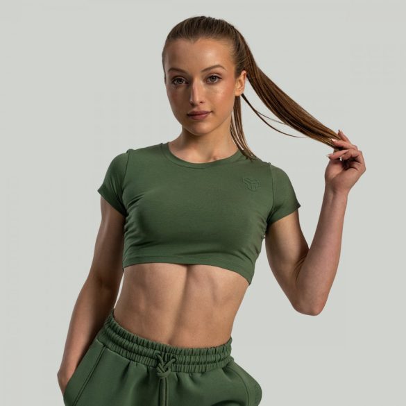 Essential női crop top Cedar Green - STRIX