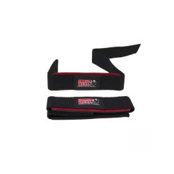 PADDED LIFTING STRAPS - BLACK/RED