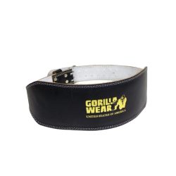 6 INCH PADDED LEATHER LIFTING BELT - BLACK/GOLD