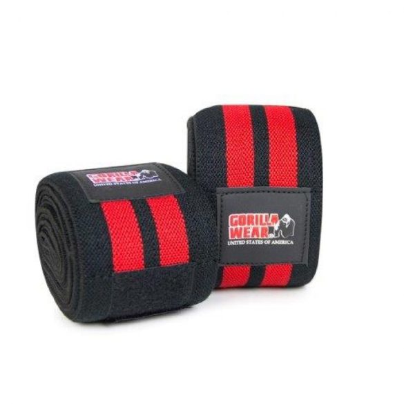 KNEE WRAPS - BLACK/RED - 200CM/79IN