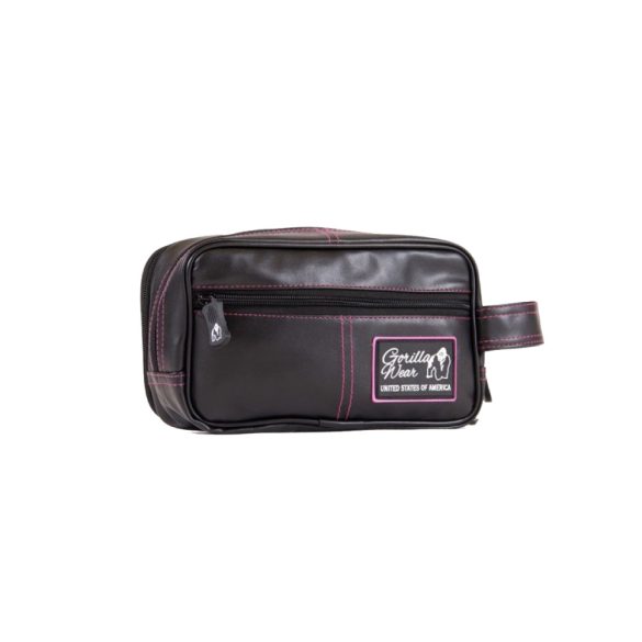 TOILETRY BAG- BLACK/PINK