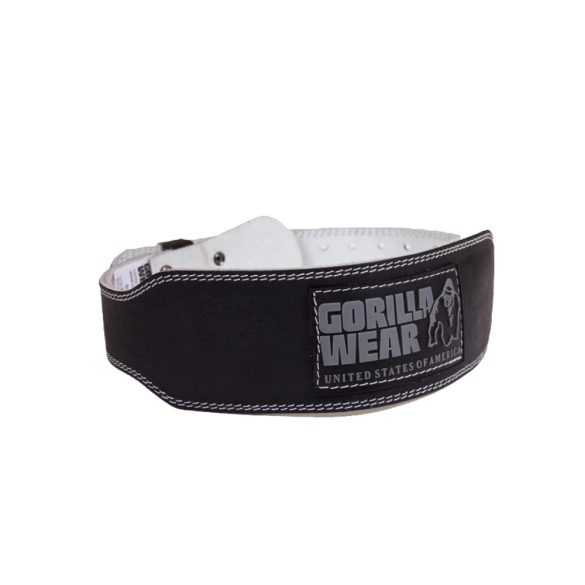 4 Inch Padded Leather Lifting Belt - Black/Gray