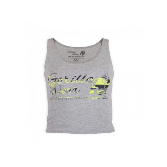 OAKLAND CROP TANK - GRAY/NEON LIME