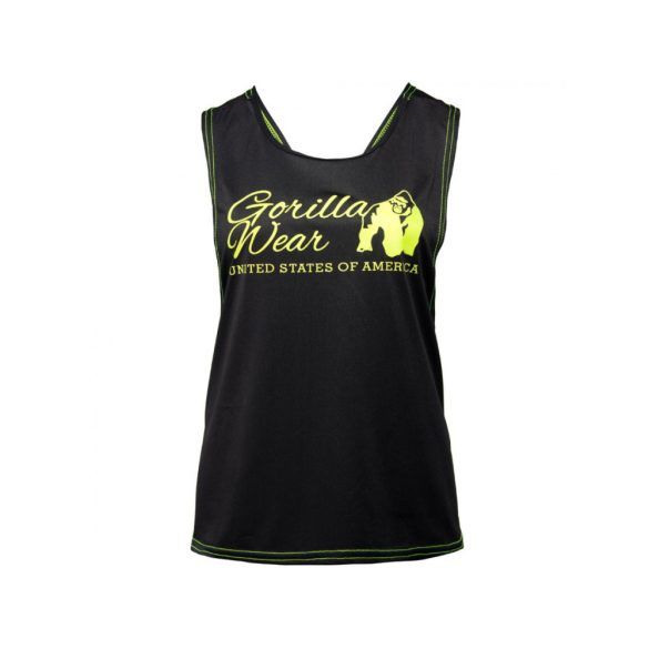 ODESSA CROSS BACK TANK TOP - BLACK/NEON LIME