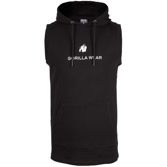 LINCOLN SLEEVELESS HOODIE - BLACK