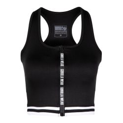 MESA ZIP FRONT CROP TOP - BLACK