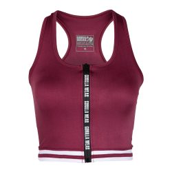 MESA ZIP FRONT CROP TOP - BURGUNDY RED