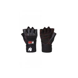 Dallas Wrist Wrap Gloves Black/Red Stitched