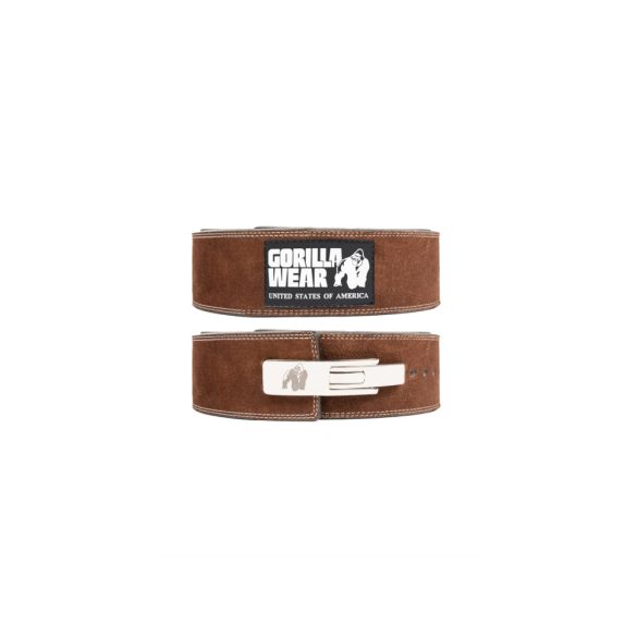 4 Inch Leather Lifting Lever Belt - Brown