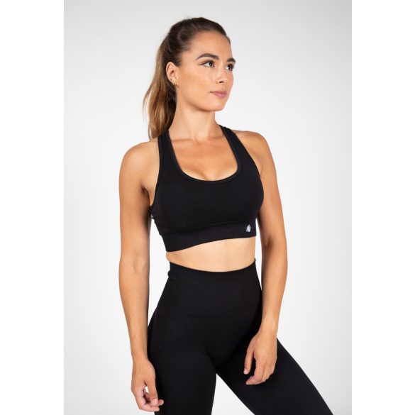 YAVA SEAMLESS SPORT BRA - BLACK