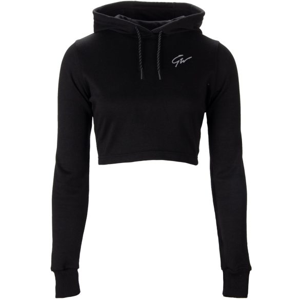 PIXLEY CROP TOP HOODIE - BLACK