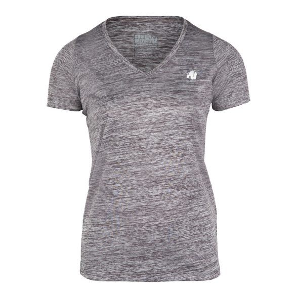 ELMIRA V-NECK T-SHIRT - GRAY MELANGE