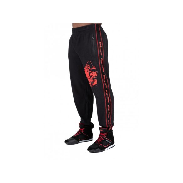 BUFFALO OLD SCHOOL WORKOUT PANTS - BLACK/RED