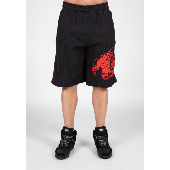 BUFFALO OLD SCHOOL WORKOUT SHORTS - BLACK/RED