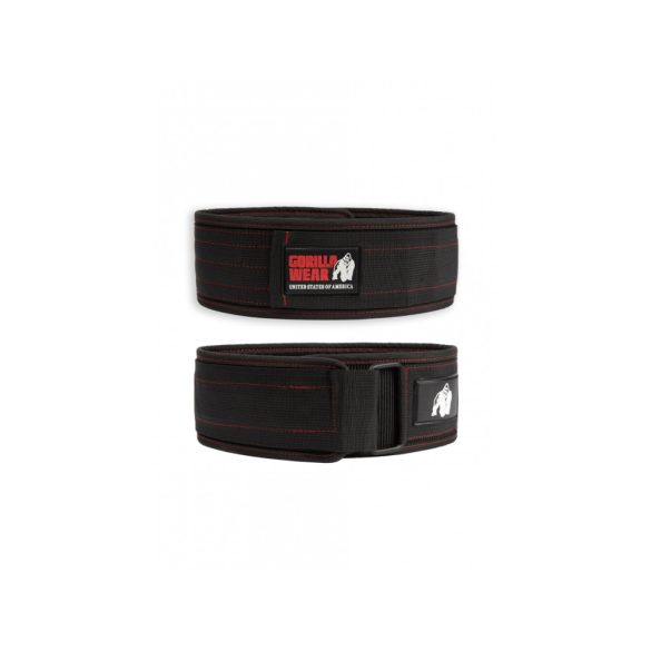 4 Inch Nylon Lifting Belt - Black/Red 