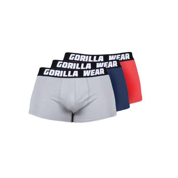 BOXERSHORTS 3-PACK - GRAY/NAVY/RED