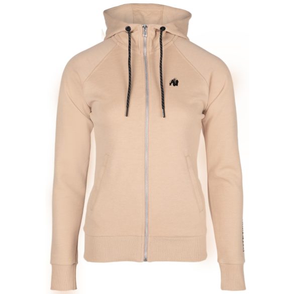 MARION ZIPPED HOODIE - BEIGE