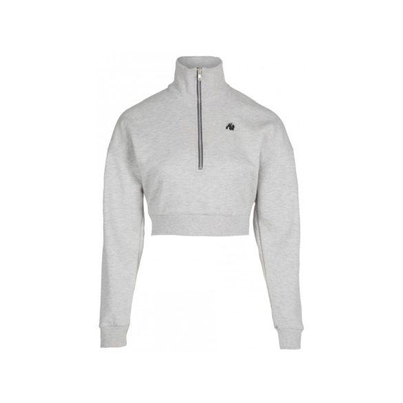 OCALA CROPPED HALF-ZIP SWEATSHIRT - GRAY