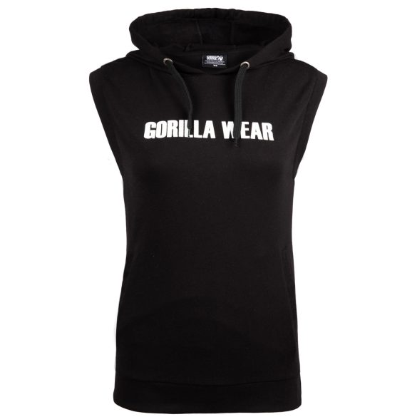 VIRGINIA SLEEVELESS HOODIE - BLACK