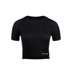 SELAH SEAMLESS CROP TOP - BLACK