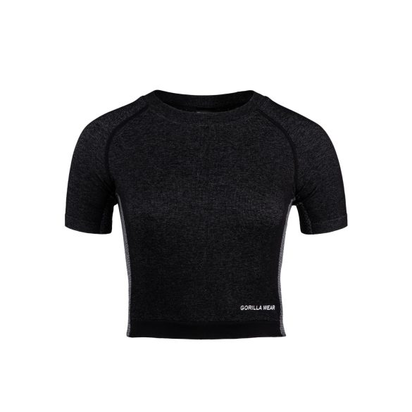 SELAH SEAMLESS CROP TOP - BLACK