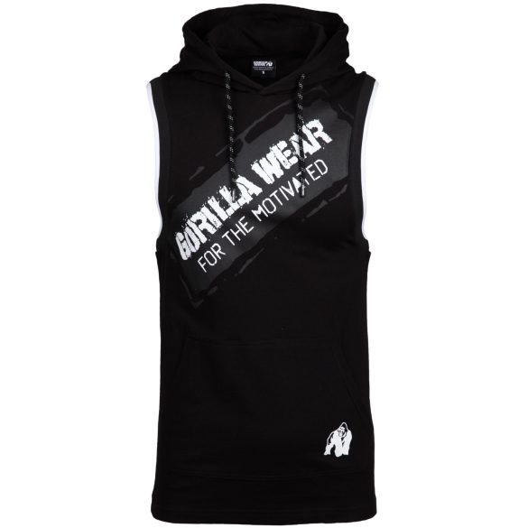 LORETTO HOODED TANK TOP - BLACK